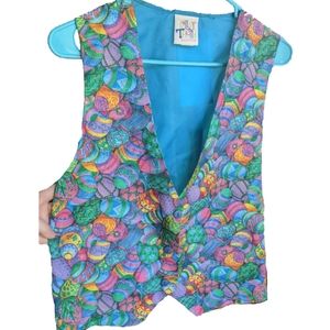 Vintage 80s 90s color trend Easter egg vest